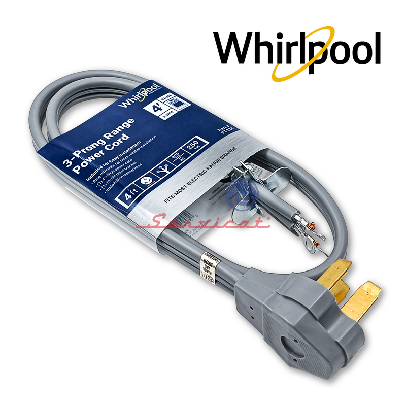 CABLE DE ENERGÍA 1.2M ORIGINAL COCINA WHIRLPOOL - GENERAL ELECTRIC - FRIGIDAIRE - ELECTROLUX