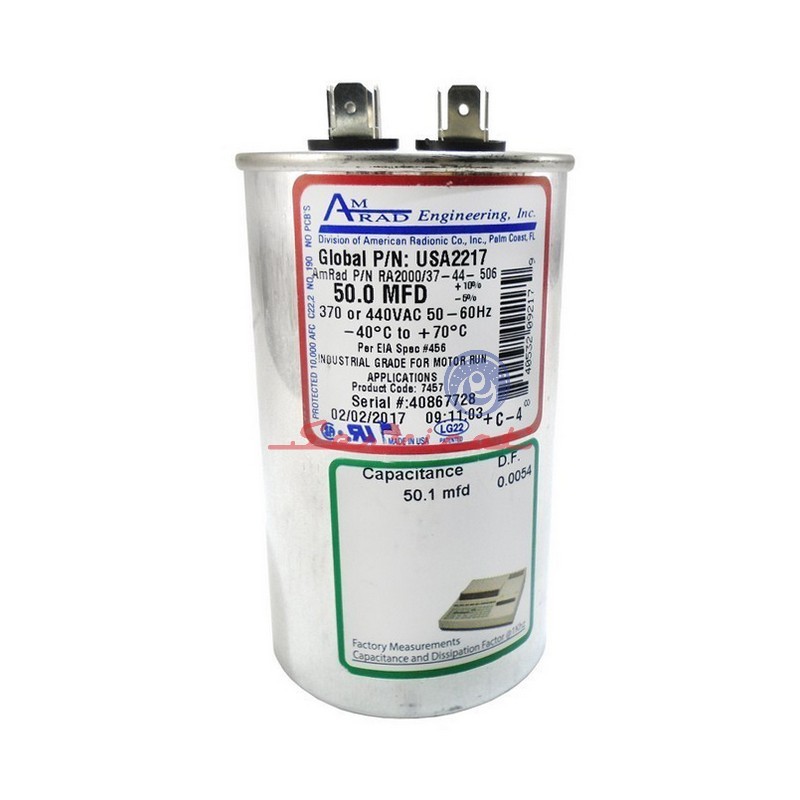 CAPACITOR DE MARCHA 50UF A 370 - 440VAC ORIGINAL AIRE ACONDICIONADO TODAS LAS MARCAS