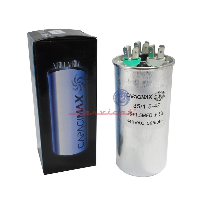 CAPACITOR DE MARCHA 35 + 1.5UF A 440VAC CAPACIMAX AIRE ACONDICIONADO LG