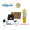 KIT COMPRESOR 1/5HP R134A SIKELAN + GAS R134-A YETI + VALVULA DE CARGA + SOLDADURA TODAS LAS MARCAS