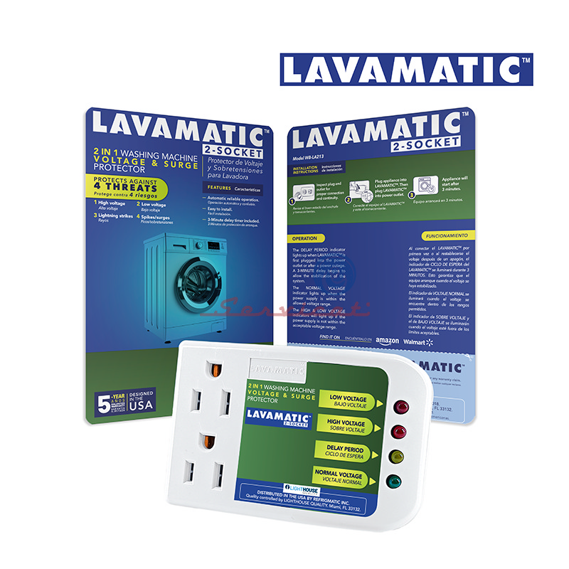 PROTECTOR DE VOLTAJE 110V - 3MIN - 15A LAVAMATIC LAVADORA TODAS LAS MARCAS