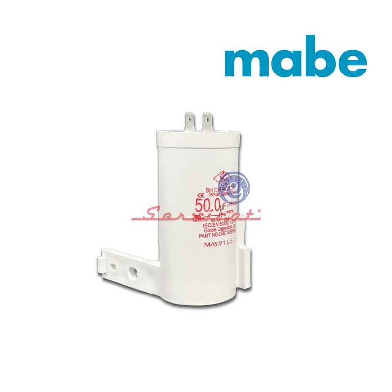 CAPACITOR DE MARCHA 50UF A 250VAC ORIGINAL LAVADORA MABE - GENERAL ELECTRIC - ELECTROLUX