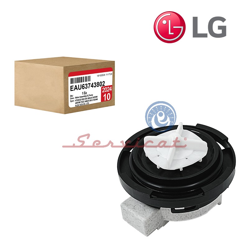 MOTOR DE BOMBA DE DRENAJE DE AGUA 20W ORIGINAL LAVADORA LG INVERTER