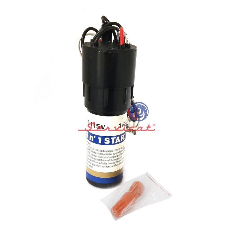 CAPACITOR DE MARCHA Y ARRANQUE 20 - 1500UF A 115VAC REFRIGERADORA MABE