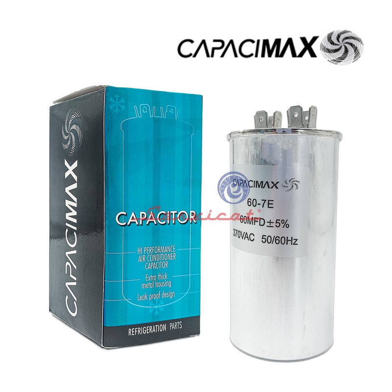 CAPACITOR DE MARCHA 60UF A 370VAC CAPACIMAX REFRIGERADORA MABE