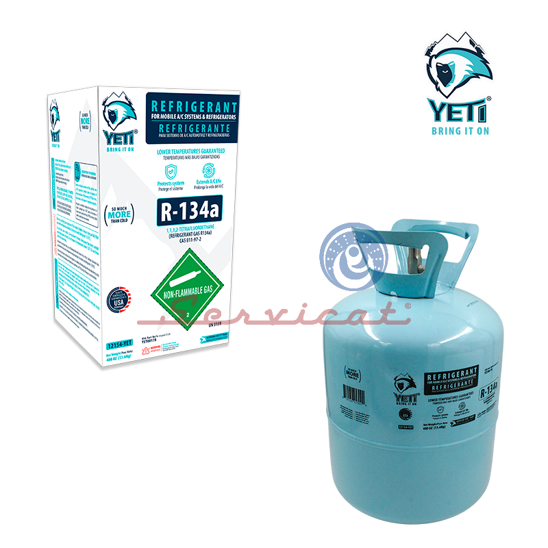 BOMBONA DE GAS REFRIGERANTE R134A - 13.6KG ORIGINAL YETI REFRIGERADORA TODAS LAS MARCAS