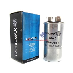 [12222] CAPACITOR DE MARCHA 20UF A 370 - 450VAC CAPACIMAX REFRIGERADORA TODAS LAS MARCAS