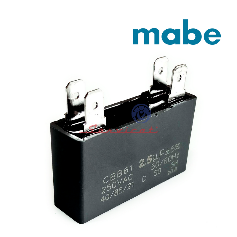 CAPACITOR DE MARCHA 2.5UF A 250VAC REFRIGERADORA MABE