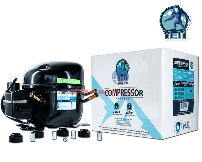 COMPRESOR 1/4+HP - R290 - LBP ORIGINAL YETI REFRIGERADORA TODAS LAS MARCAS