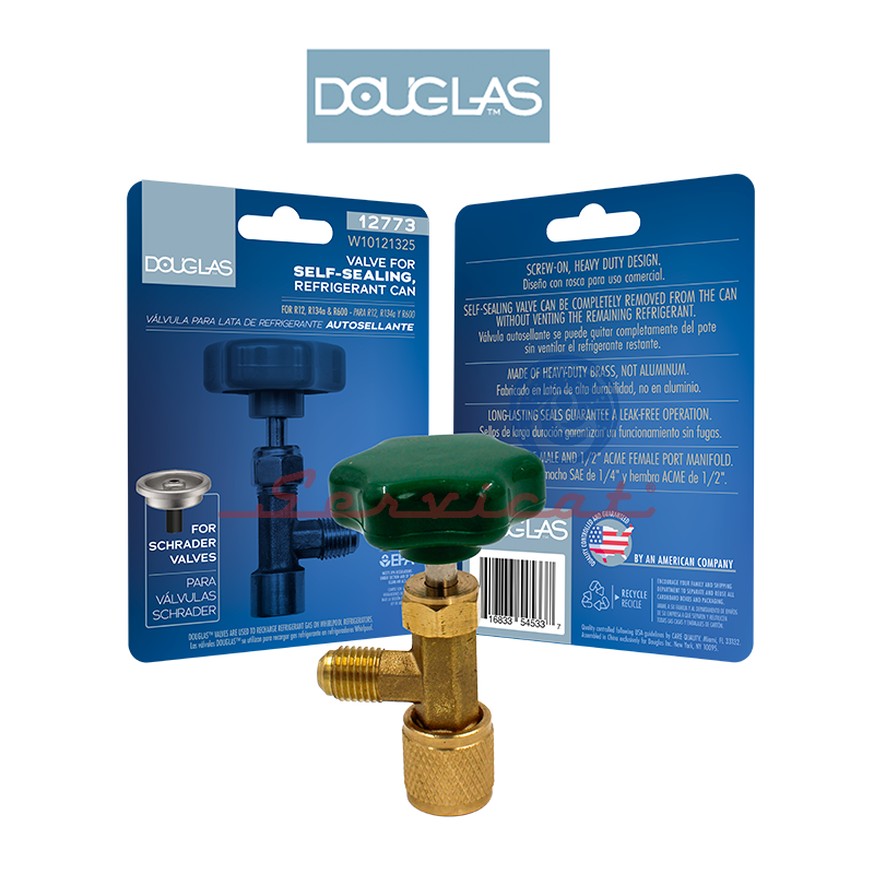 VÁLVULA AUTOSELLANTE POTE DE GAS REFRIGERANTE 1/4'' DOUGLAS REFRIGERADORA TODAS LAS MARCAS