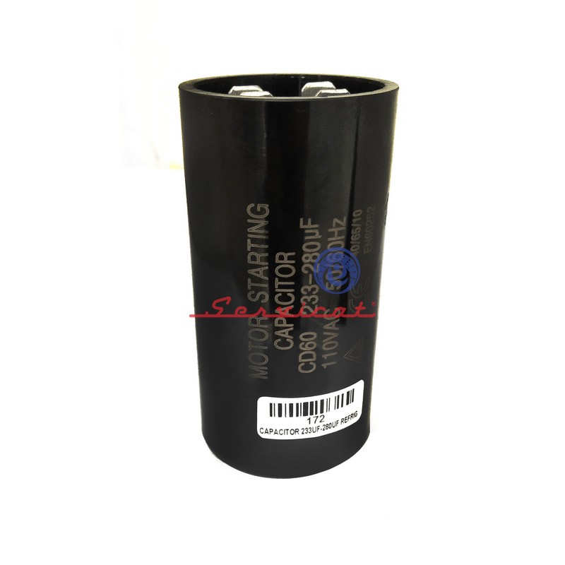 CAPACITOR DE ARRANQUE 233 - 280UF A 110VAC REFRIGERADORA TODAS LAS MARCAS