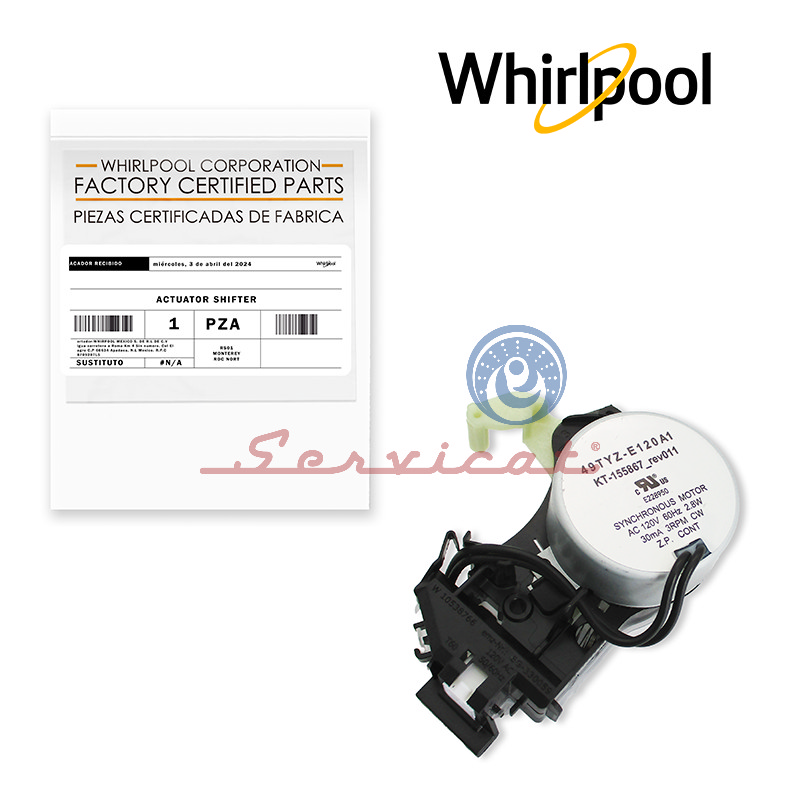 ACTUADOR ELÉCTRICO DE EMBRAGUE 4 PINES -  2.8W - 120V ORIGINAL LAVADORA WHIRLPOOL