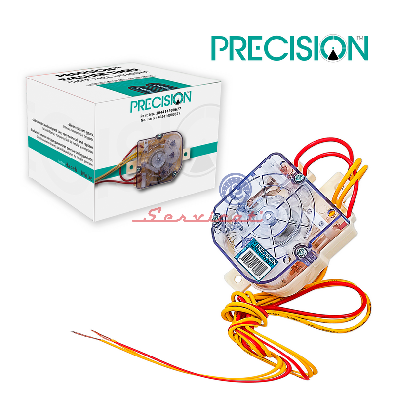 TIMER CUADRADO 3 CABLES + 1 PUENTEADO - 2 SUJECIONES RECTAS PRECISION LAVADORA DAEWOO-HACEB-SAMSUNG