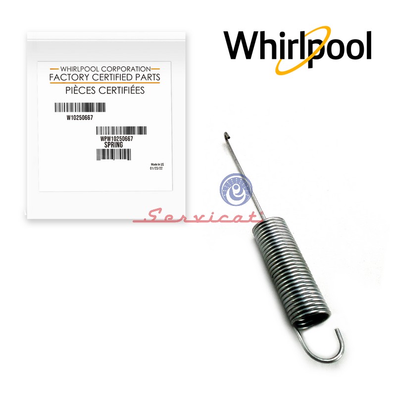 RESORTE DE SUSPENSIÓN DE TINA 28 ESPIRAS - LONG: 16CM ORIGINAL LAVADORA WHIRLPOOL