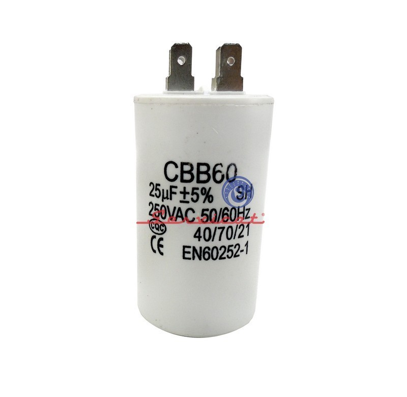 CAPACITOR DE MARCHA 25UF A 250VAC LAVADORA TODAS LAS MARCAS