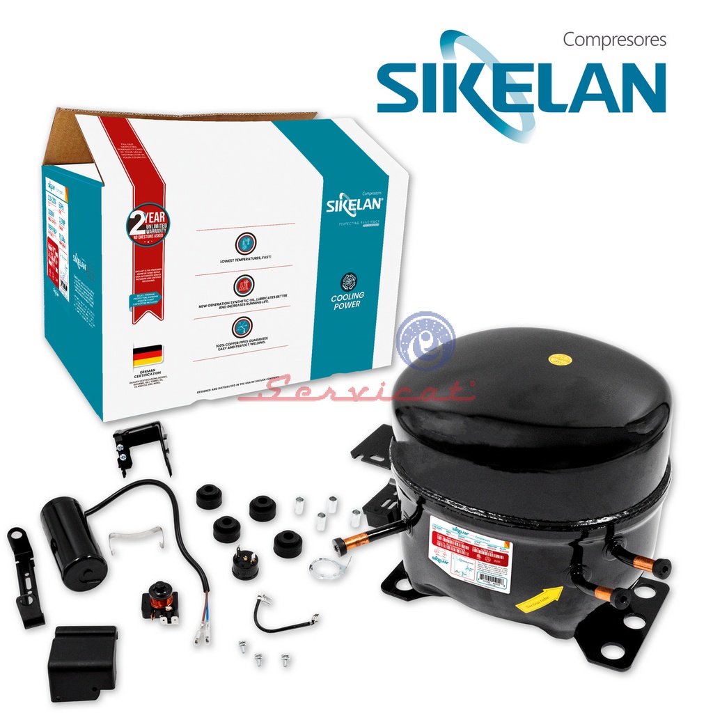 COMPRESOR 1/3HP - R134A - MBP/HBP ORIGINAL SIKELAN REFRIGERACION COMERCIAL TODAS LAS MARCAS