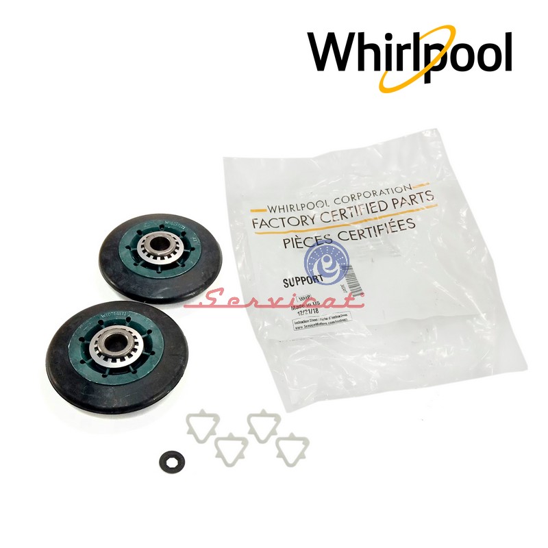 KIT RUEDA SOPORTE TAMBOR 8CM ORIGINAL SECADORA WHIRLPOOL