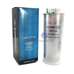 CAPACITOR DE MARCHA 60 + 5UF A 440VAC CAPACIMAX AIRE ACONDICIONADO TODAS LAS MARCAS