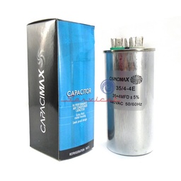 CAPACITOR DE MARCHA 35 + 4UF A 440VAC CAPACIMAX AIRE ACONDICIONADO TODAS LAS MARCAS