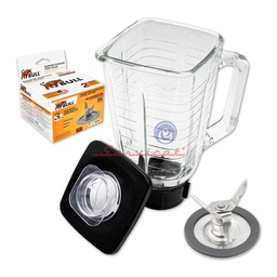COMBO VASO CLASICO VIDRIO Y BASE+TAPA+CUCHILLA TIPO MARIPOSA LICUADORA OSTER