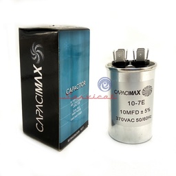 CAPACITOR DE MARCHA 10UF A 370VAC CAPACIMAX REFRIGERADORA TODAS LAS MARCAS