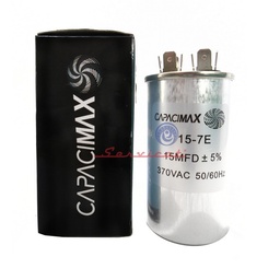 CAPACITOR DE MARCHA 15UF A 370VAC CAPACIMAX REFRIGERADORA TODAS LAS MARCAS