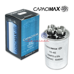 CAPACITOR DE MARCHA 15UF A 370 - 450VAC CAPACIMAX REFRIGERADORA TODAS LAS MARCAS