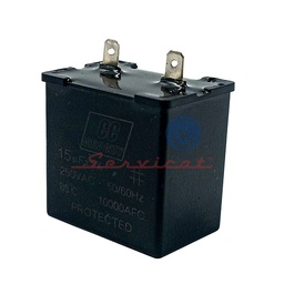 CAPACITOR DE MARCHA 15UF A 250VAC REFRIGERADORA ELECTROLUX - FRIGIDAIRE