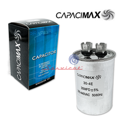 CAPACITOR DE MARCHA 30UF A 370 - 440VAC CAPACIMAX REFRIGERADORA TODAS LAS MARCAS