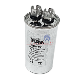 CAPACITOR DE MARCHA 25UF A 370 - 440VAC REFRIGERADORA TODAS LAS MARCAS