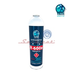 POTE DE GAS REFRIGERANTE R600A - 400GR ORIGINAL YETI REFRIGERADORA TODAS LAS MARCAS