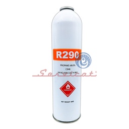 POTE DE GAS REFRIGERANTE R290 - 400GR REFRIGERACIÓN COMERCIAL TODAS LAS MARCAS