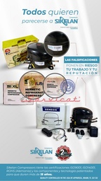 COMPRESOR 1/6HP - R134A - LBP ORIGINAL SIKELAN REFRIGERADORA TODAS LAS MARCAS