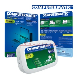PROTECTOR DE VOLTAJE 110V - 3MIN - 15A COMPUTERMATIC EQUIPOS DE OFICINA TODAS LAS MARCAS