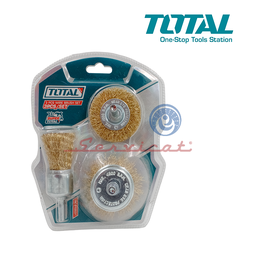 KIT DE CEPILLOS DE ALAMBRE PARA TALADRO 3 PIEZAS ORIGINAL FERRETERÍA TODAS LAS MARCAS